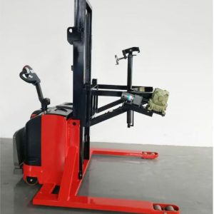 Xe nâng quay đổ phuy điện có bộ kẹp và nâng đổ phuy chắc chắn