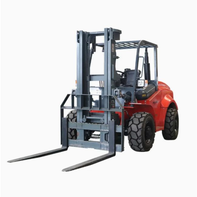 Xe nâng điện ngồi lái 5 tấn bánh xe địa hình