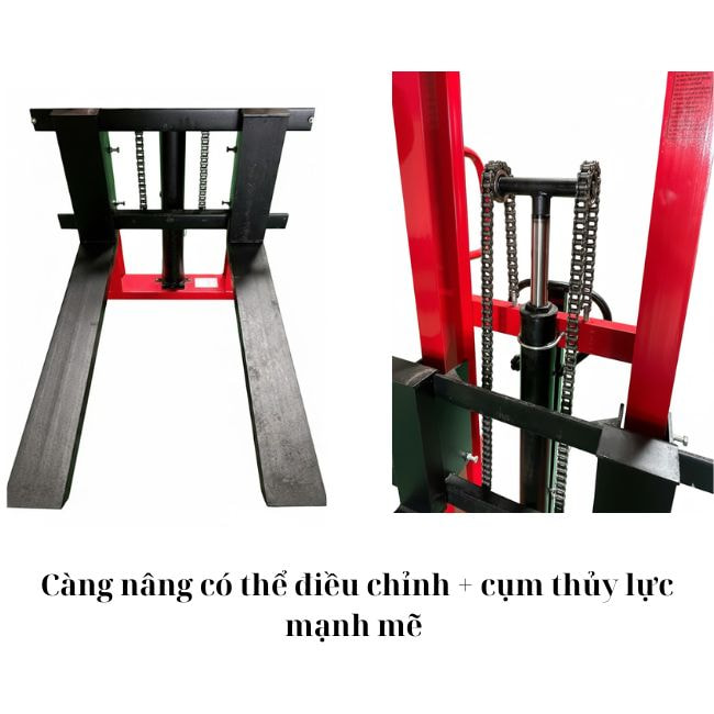 Hệ thống thủy lực và càng nâng có thể điều chỉnh