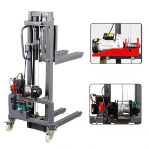 Xe nâng tay gắn tời mini 300kg nâng cao 1.6m có thể tháo rời linh hoạt 